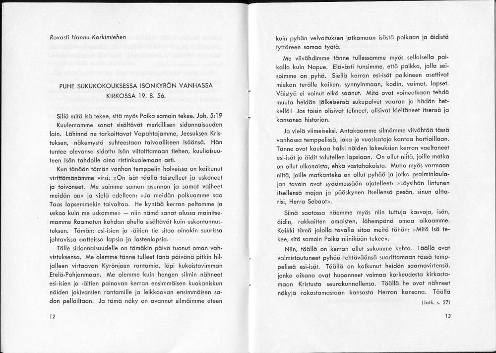 Sukuviesti 1, sivut 12 ja 13