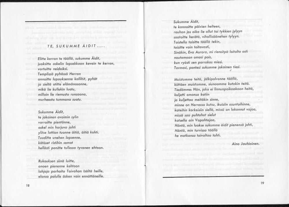 Sukuviesti 1, sivut 18 ja 19