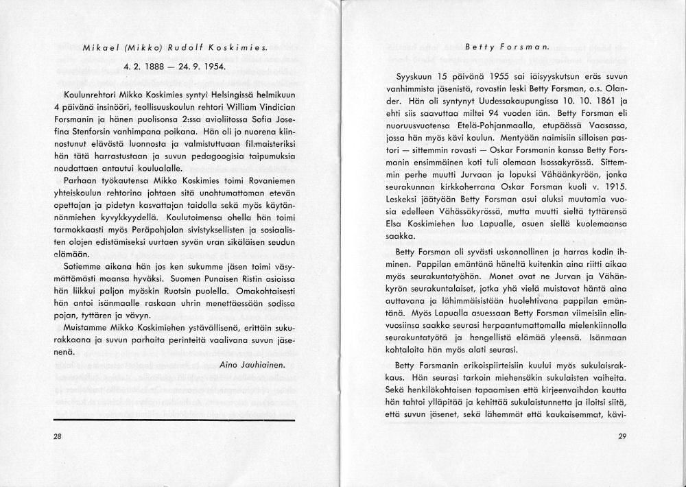 Sukuviesti 1, sivut 28 ja 29