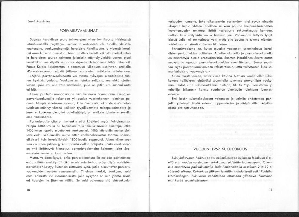 Sukuviesti 10, sivut 10 ja 11