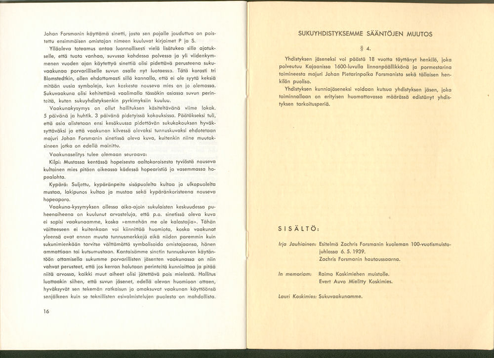 Sukuviesti 11, sivut 16 ja 17