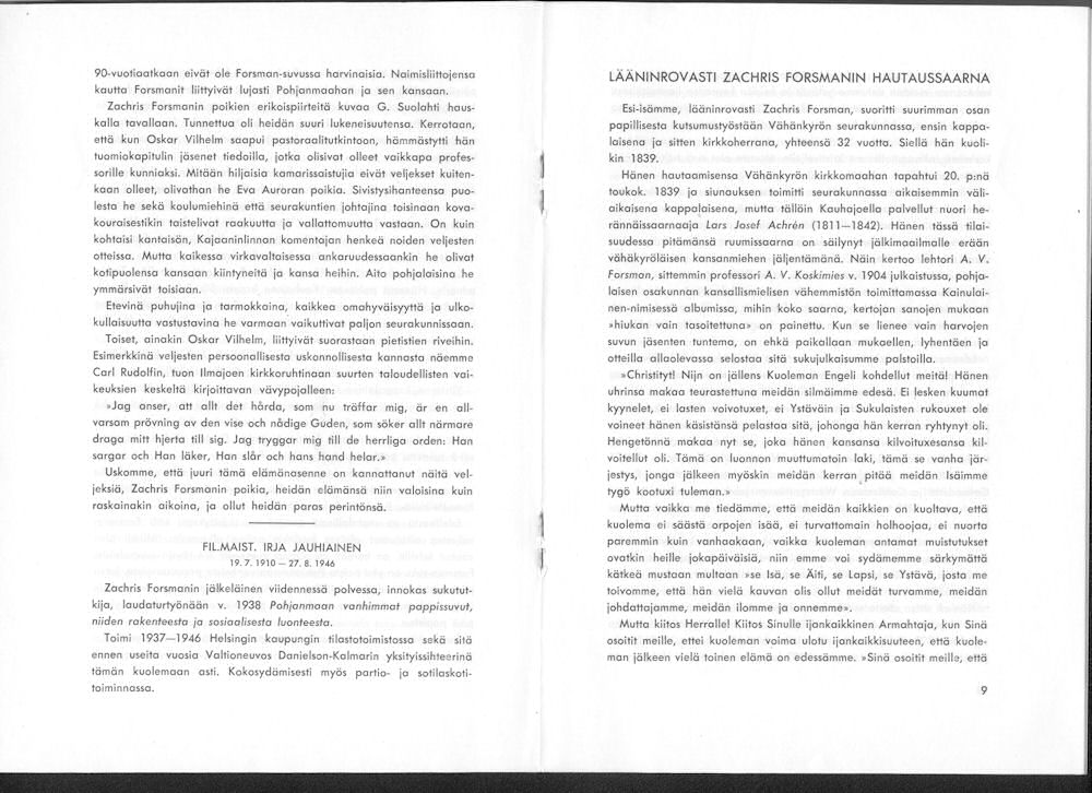 Sukuviesti 11, sivut 8 ja 9