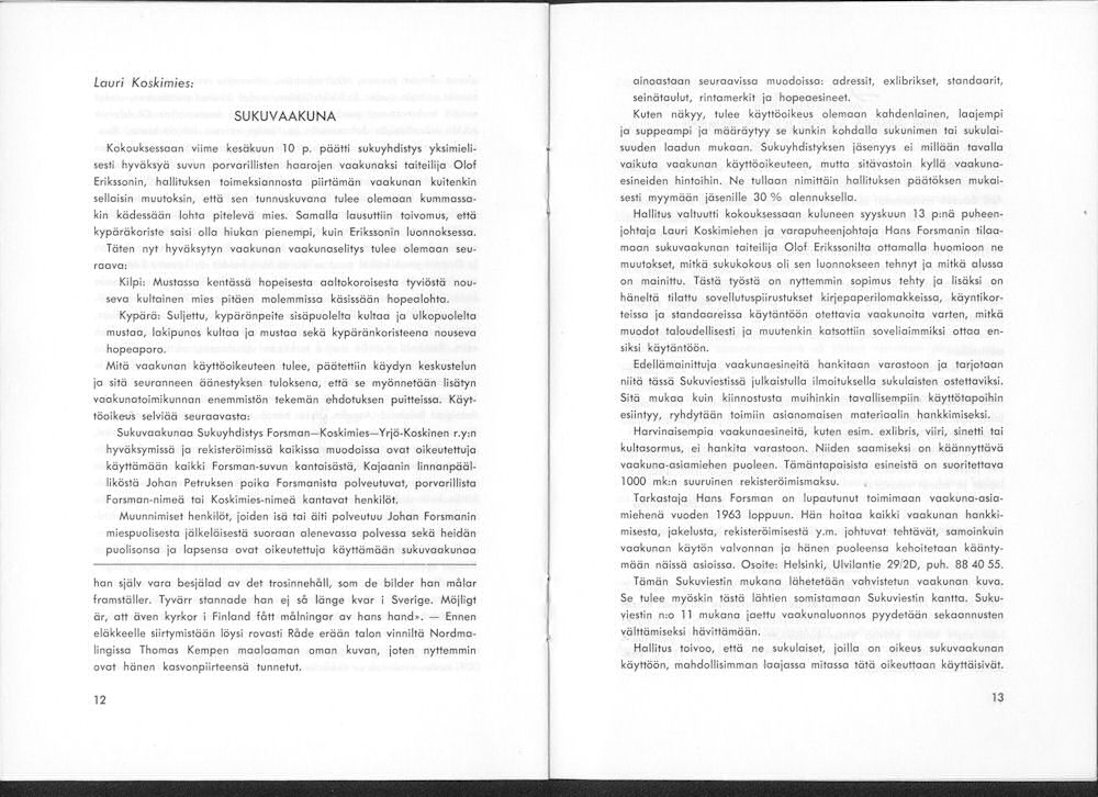 Sukuviesti 12, sivut 12 ja 13