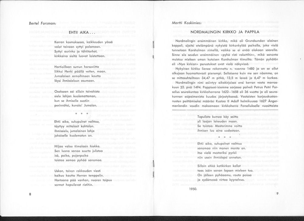 Sukuviesti 12, sivut 8 ja 9