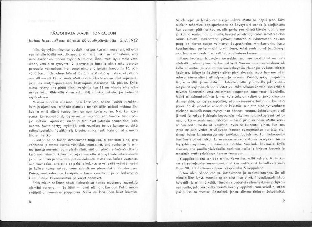 Sukuviesti 14, sivut 8 ja 9