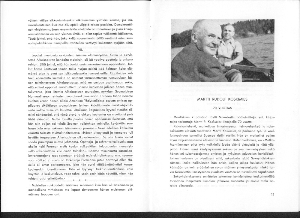 Sukuviesti 15, sivut 10 ja 11