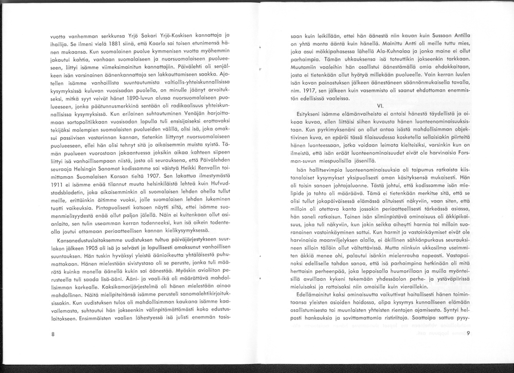 Sukuviesti 15, sivut 8 ja 9