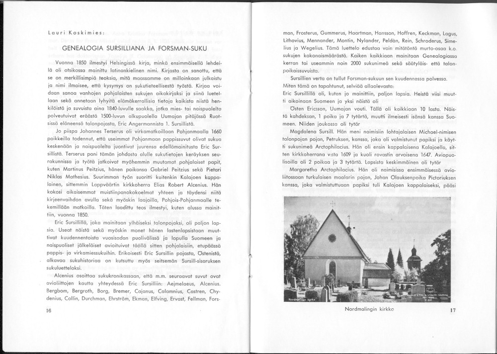 Sukuviesti 16, sivut 16 ja 17