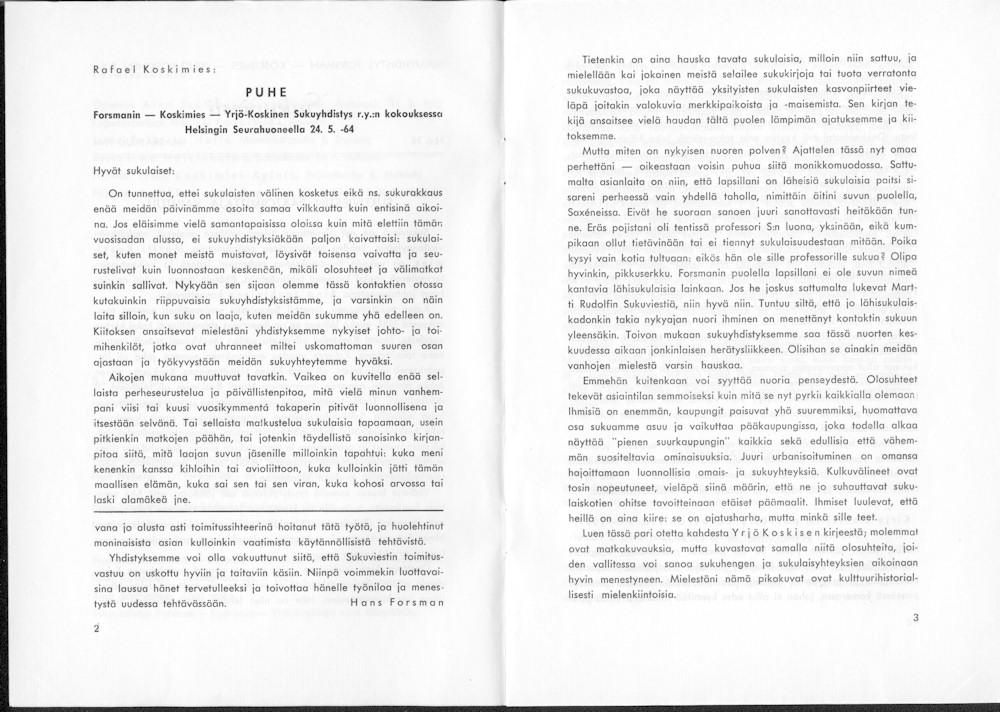 Sukuviesti 16, sivut 2 ja 3