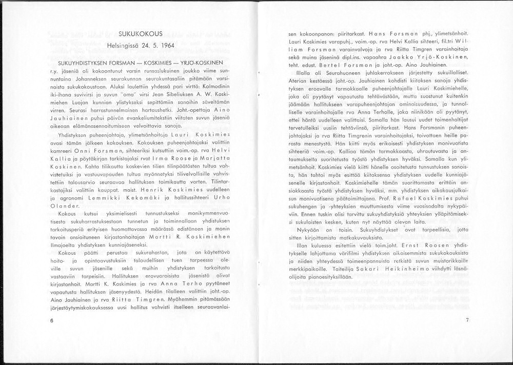 Sukuviesti 16, sivut 6 ja 7