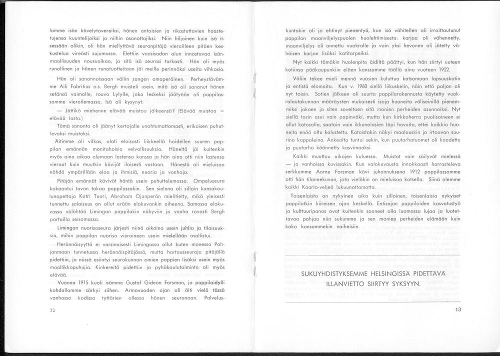 Sukuviesti 17, sivut 12 ja 13