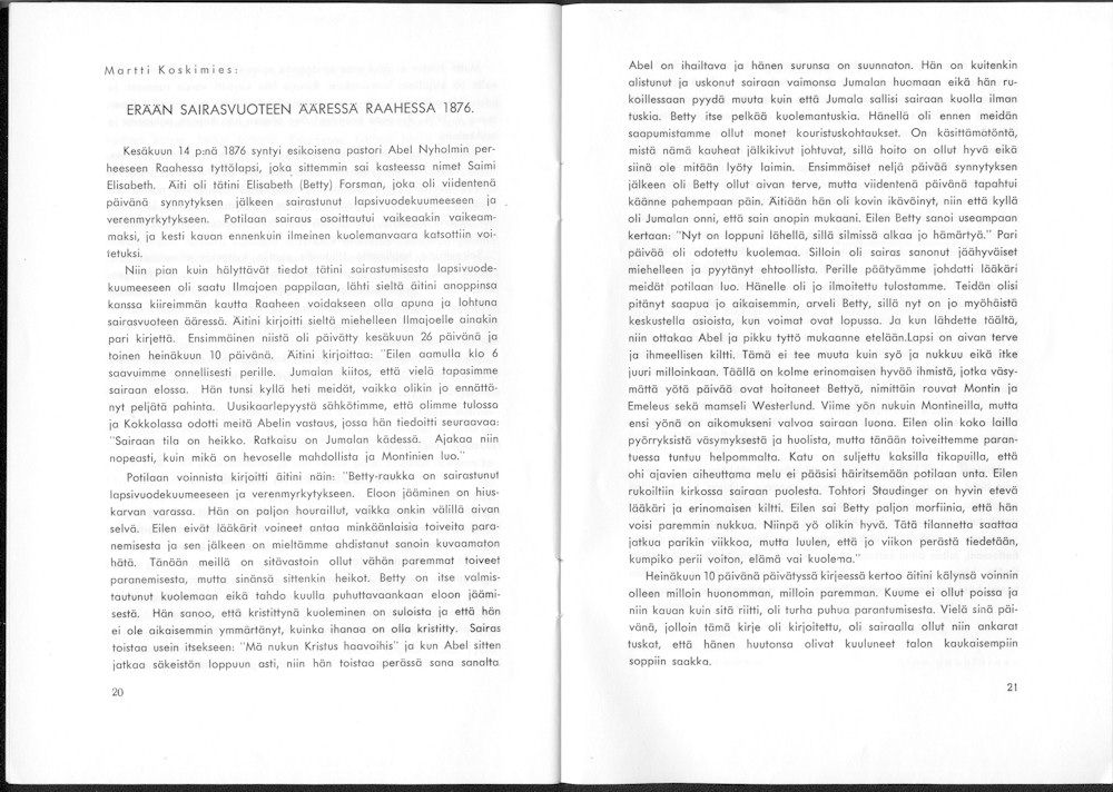 Sukuviesti 17, sivut 20 ja 21