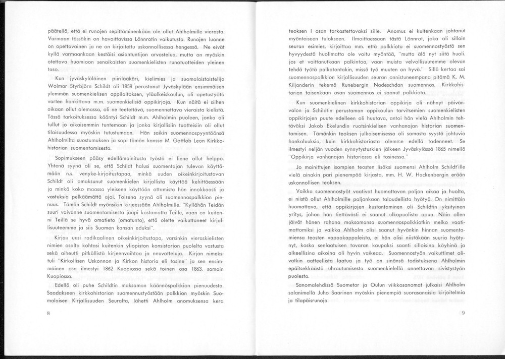 Sukuviesti 17, sivut 8 ja 9