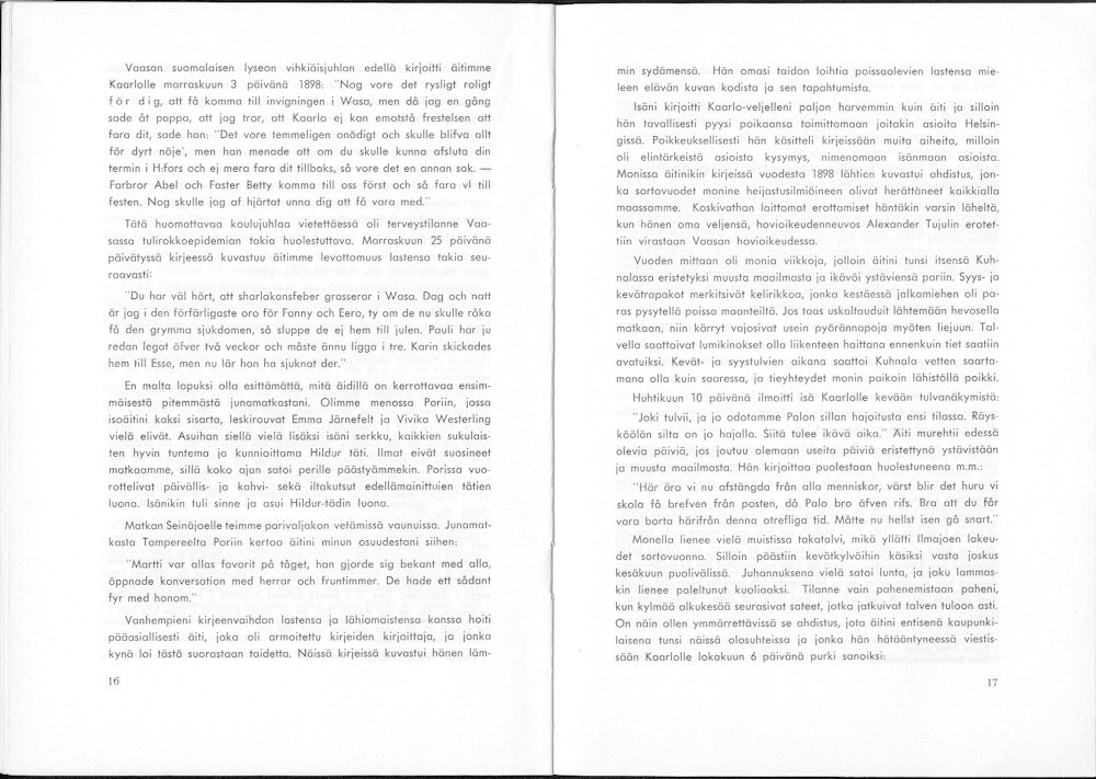 Sukuviesti 18, sivut 16 ja 17