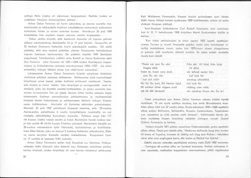 Sukuviesti 18, sivut 22 ja 23