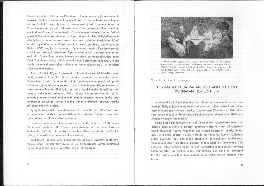 Sukuviesti 19, sivut 14 ja 15