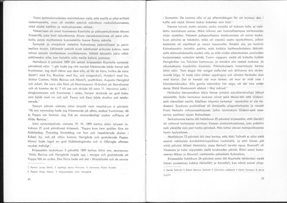 Sukuviesti 19, sivut 16 ja 17
