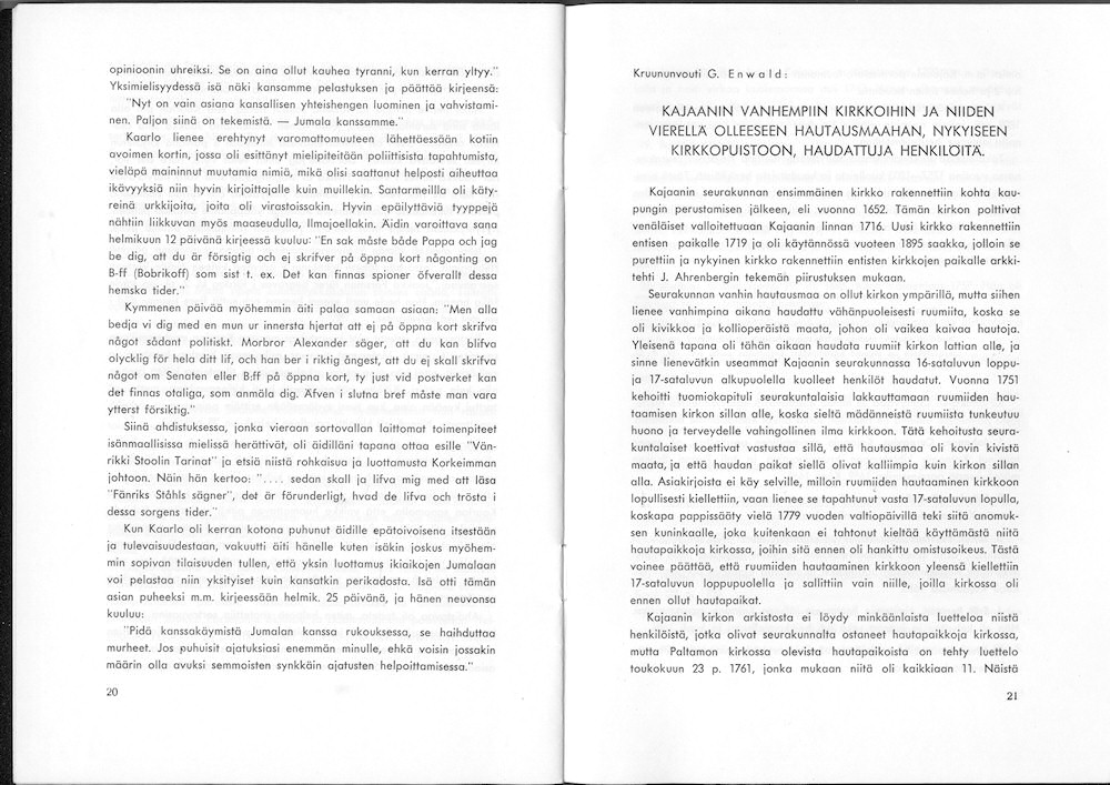 Sukuviesti 19, sivut 20 ja 21