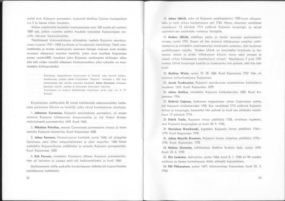 Sukuviesti 19, sivut 22 ja 23