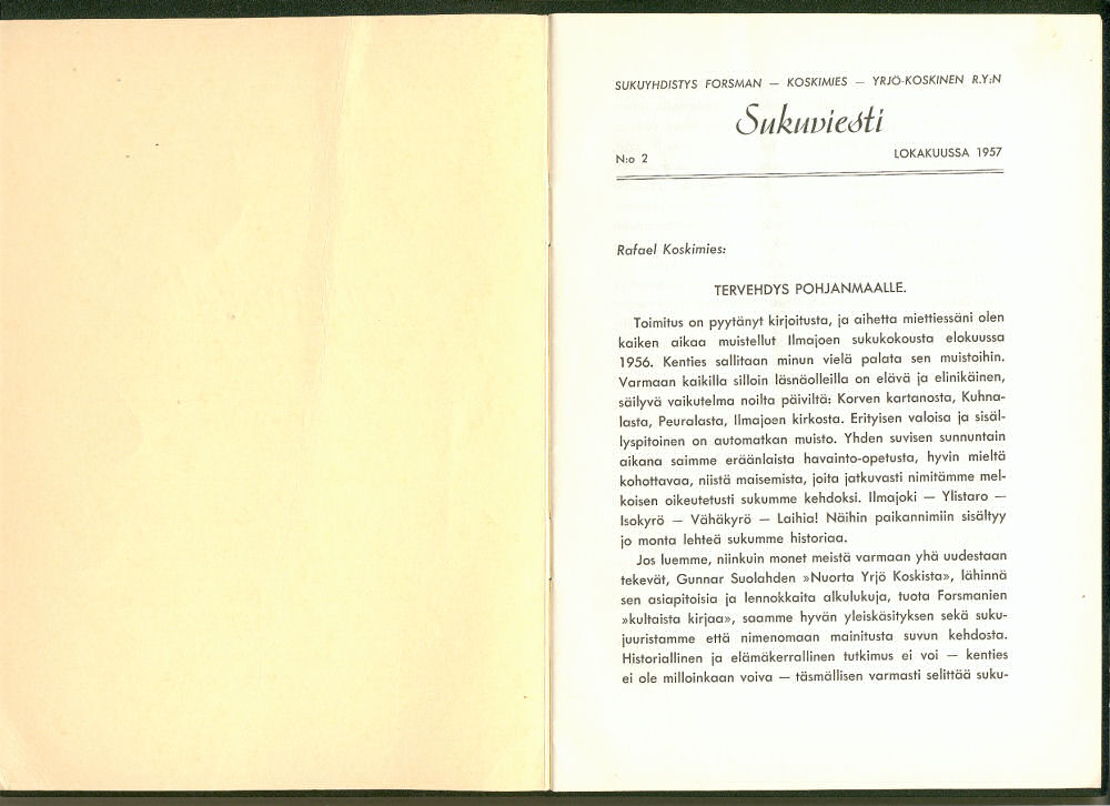 Sukuviesti 2, sivut 0 ja 1