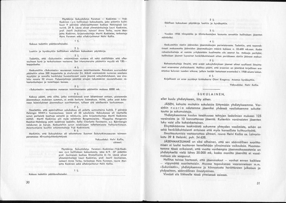 Sukuviesti 2, sivut 30 ja 31