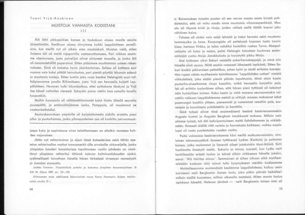 Sukuviesti 20, sivut 14 ja 15