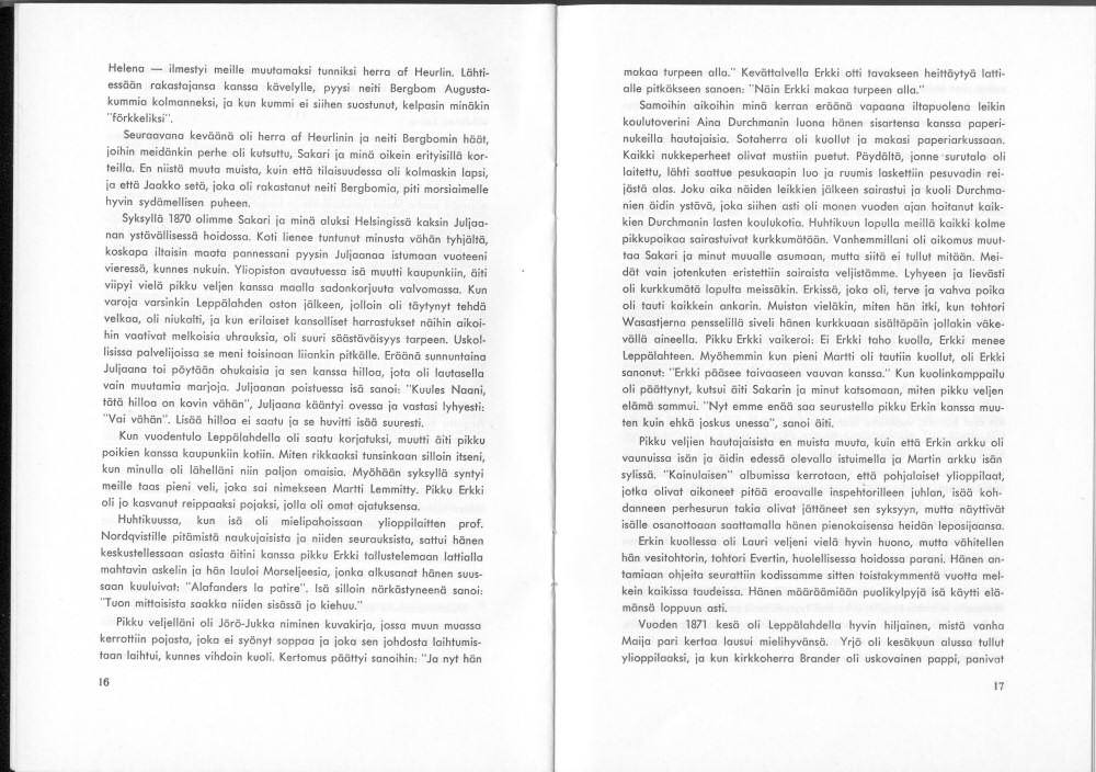 Sukuviesti 20, sivut 16 ja 17