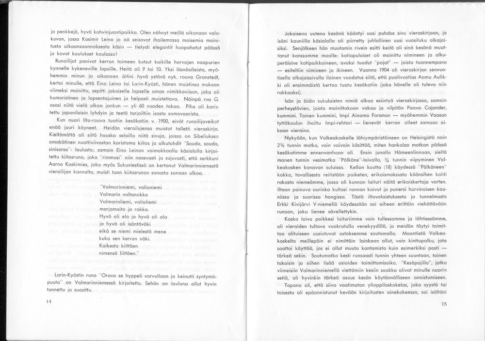 Sukuviesti 21, sivut 14 ja 15