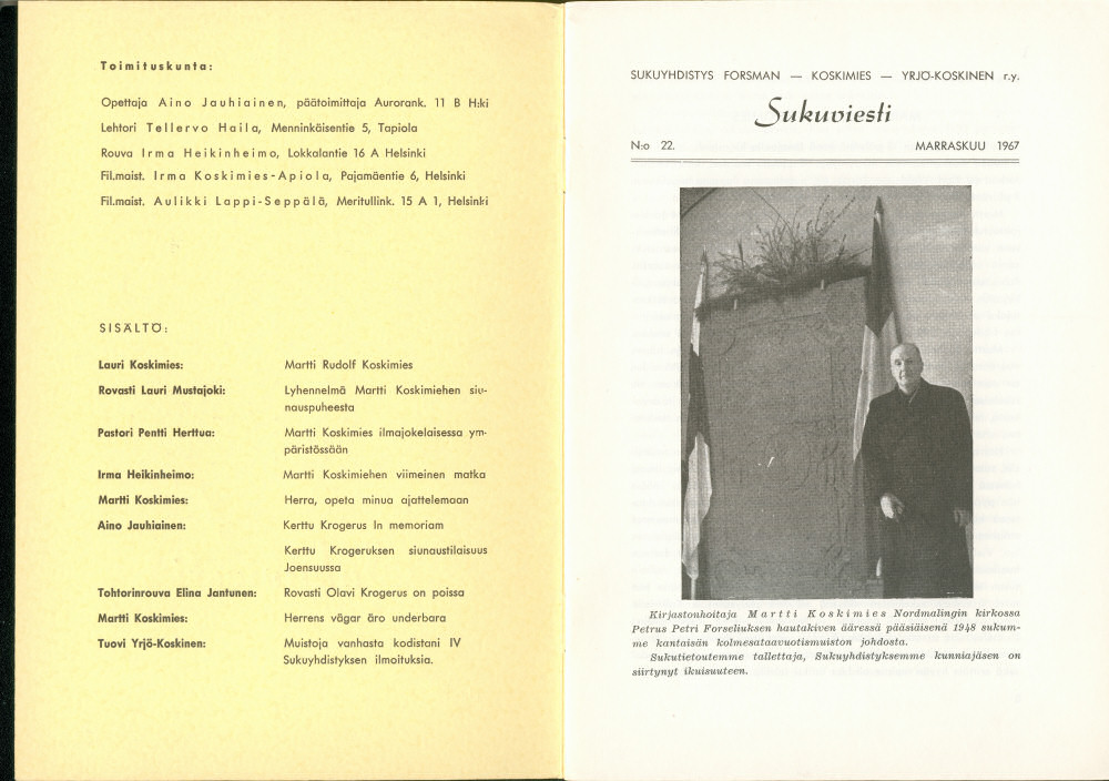 Sukuviesti 22, sivut 0 ja 1