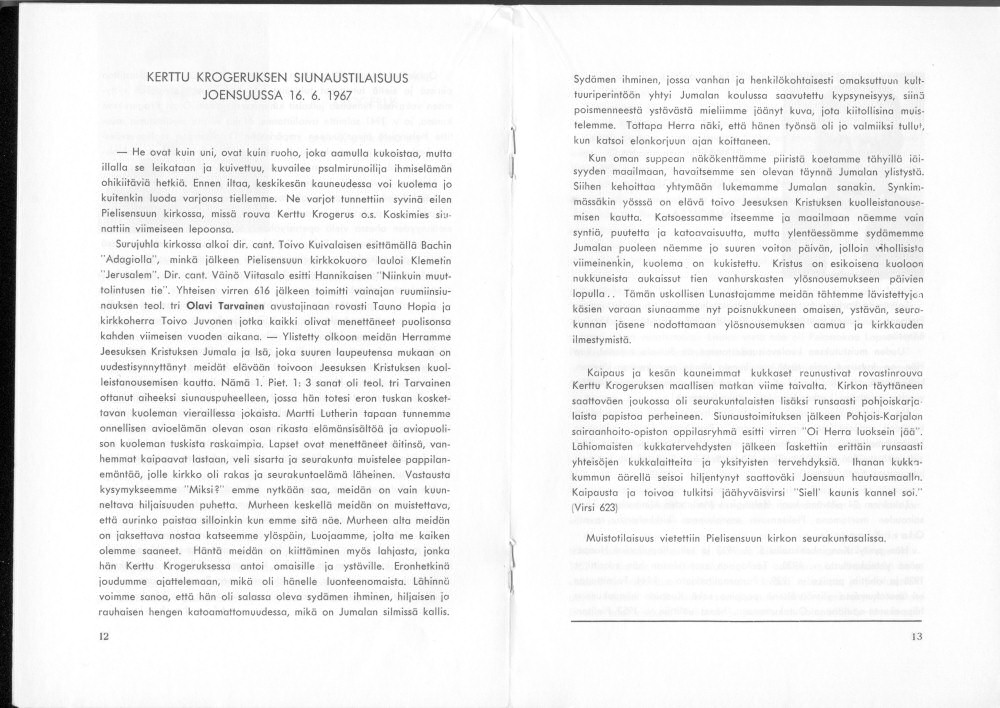 Sukuviesti 22, sivut 12 ja 13