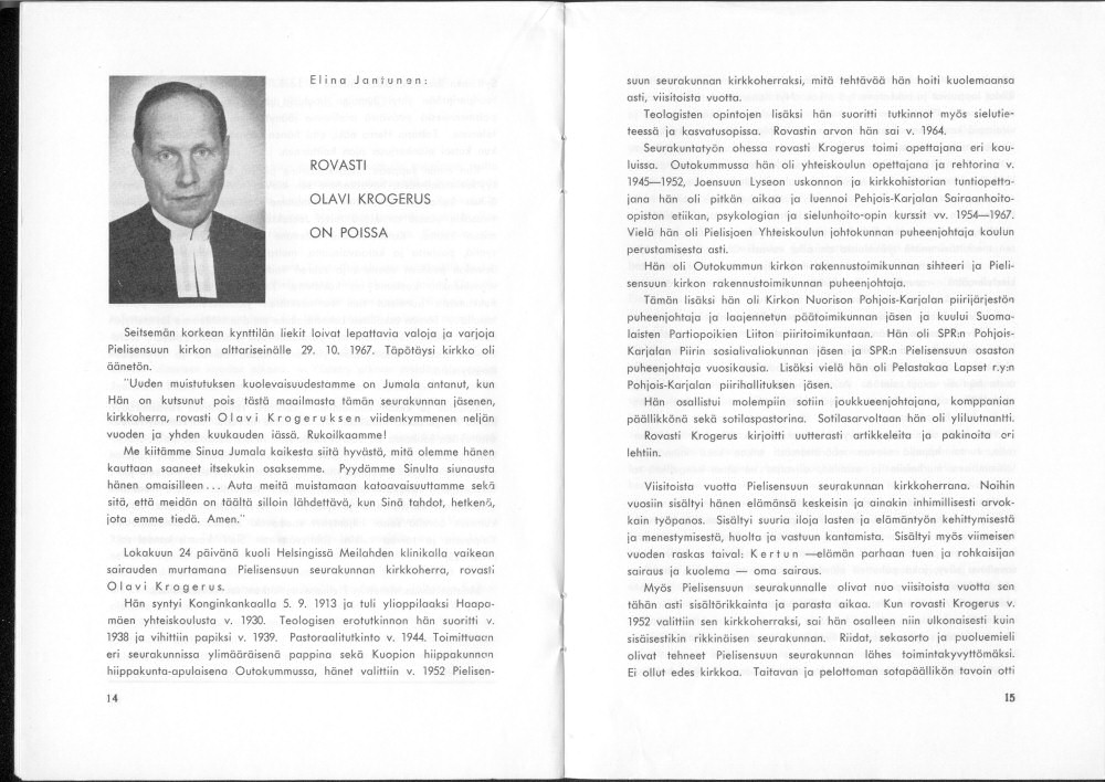 Sukuviesti 22, sivut 14 ja 15