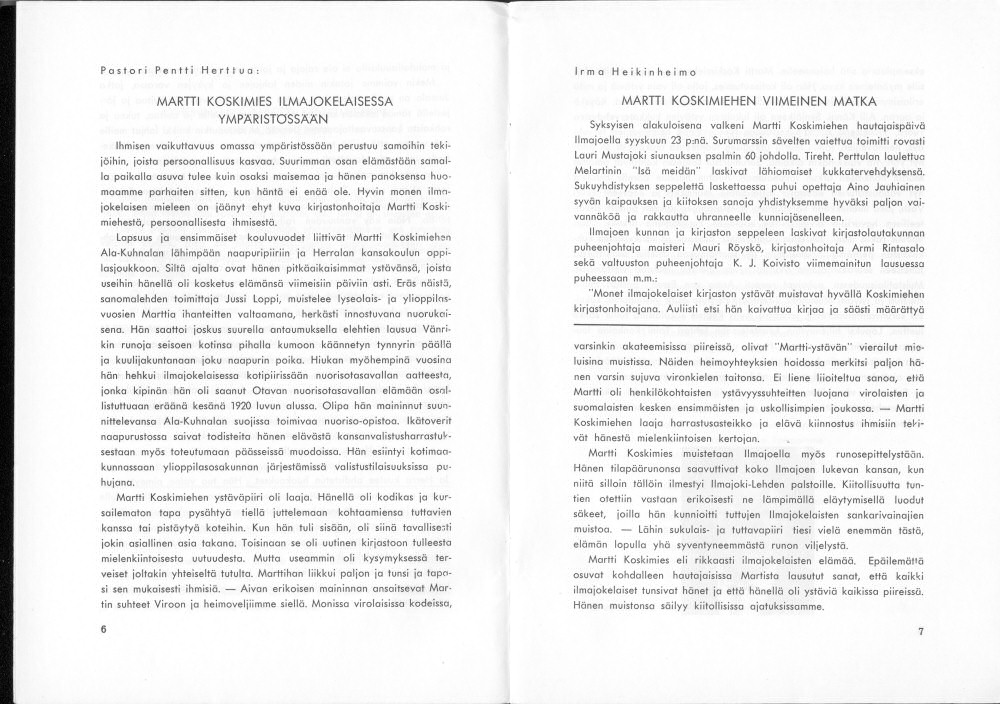 Sukuviesti 22, sivut 6 ja 7