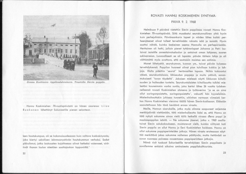 Sukuviesti 23, sivut 22 ja 23