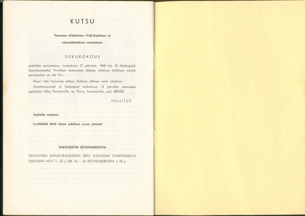 Sukuviesti 23, sivut 24 ja 25