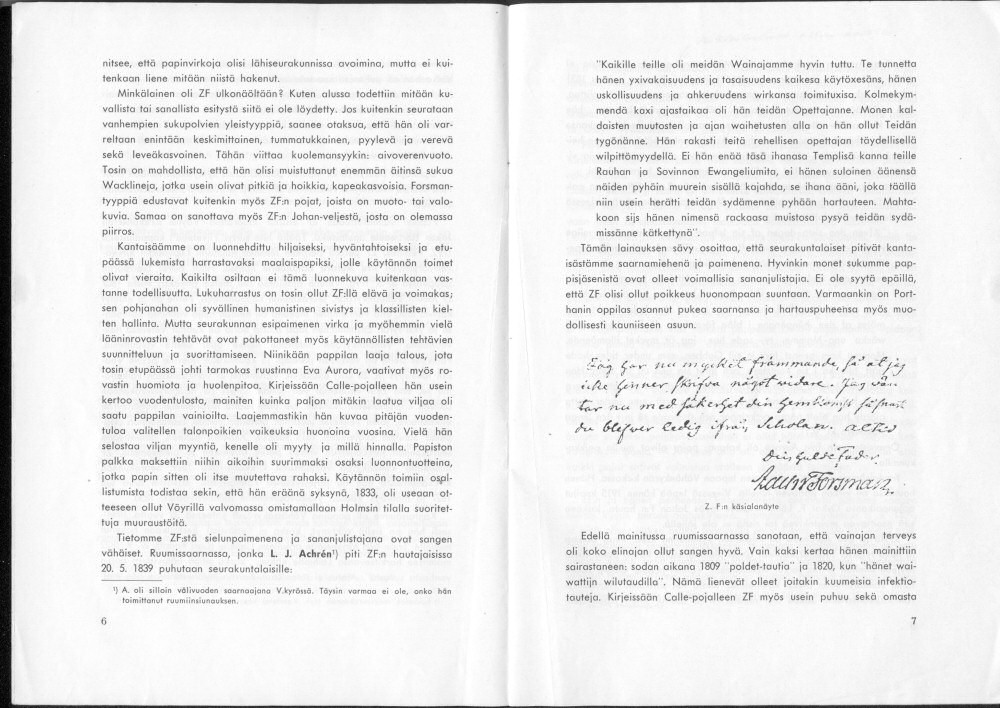 Sukuviesti 23, sivut 6 ja 7