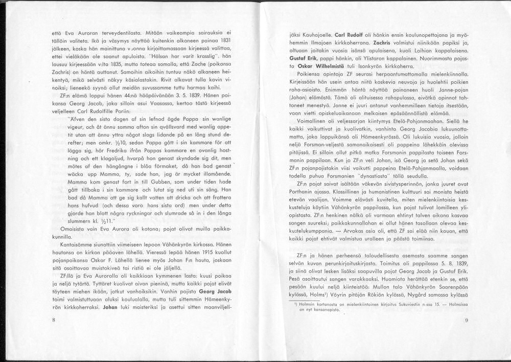 Sukuviesti 23, sivut 8 ja 9