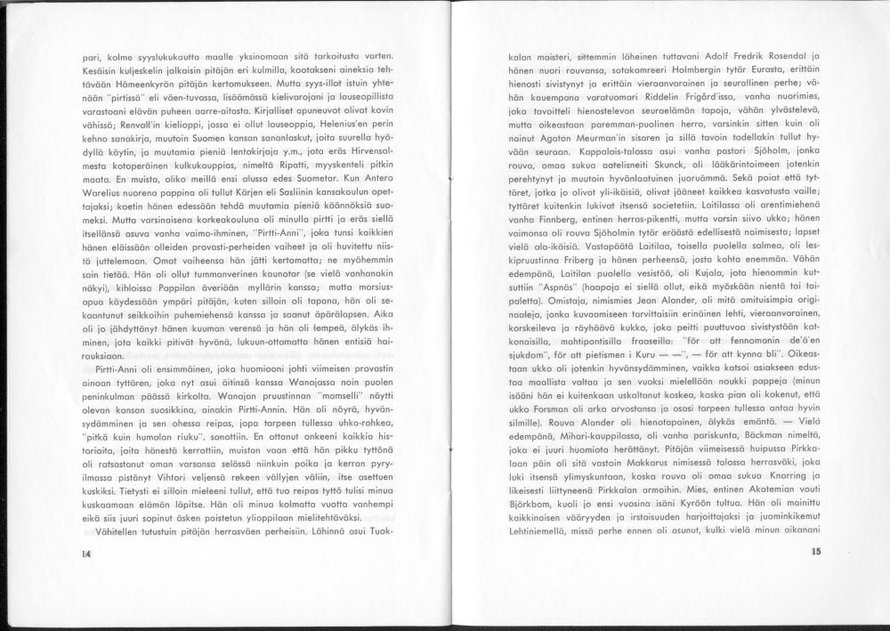 Sukuviesti 24, sivut 14 ja 15