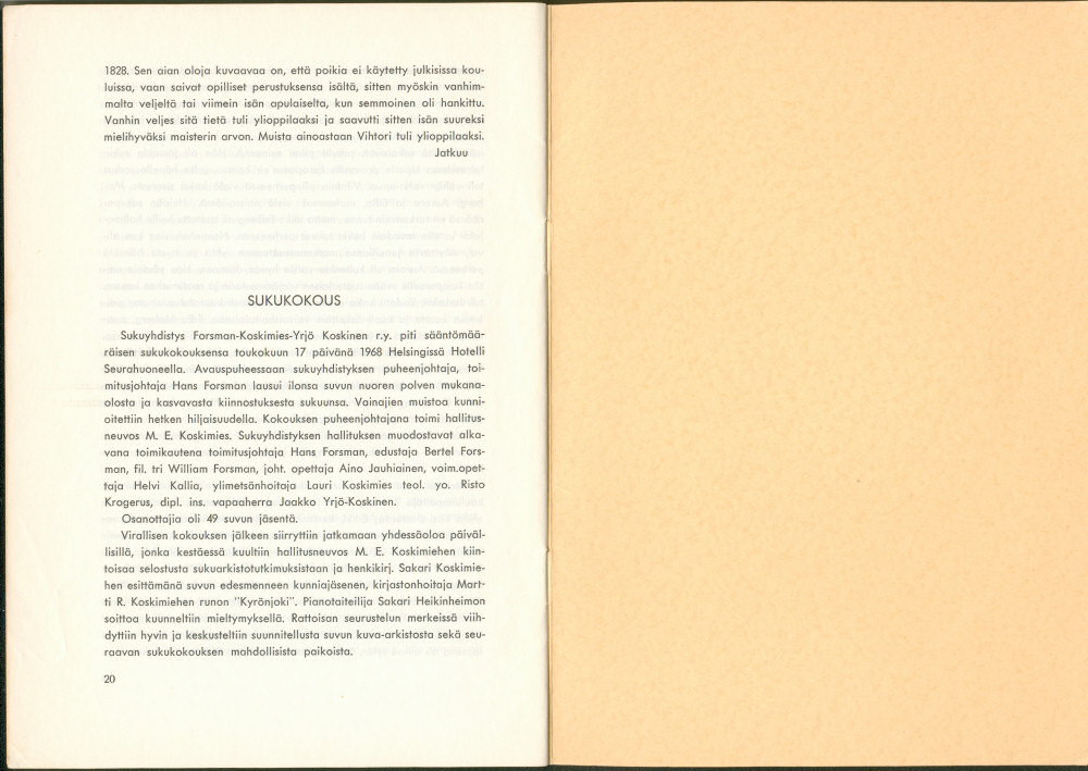 Sukuviesti 24, sivut 20 ja 21