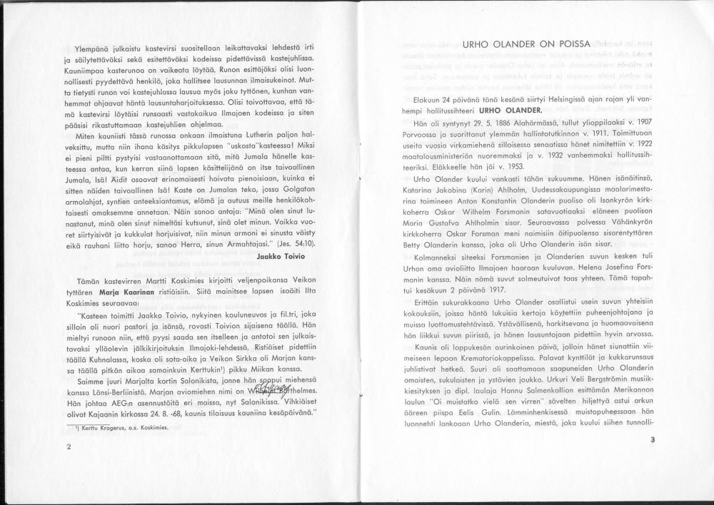 Sukuviesti 24, sivut 2 ja 3