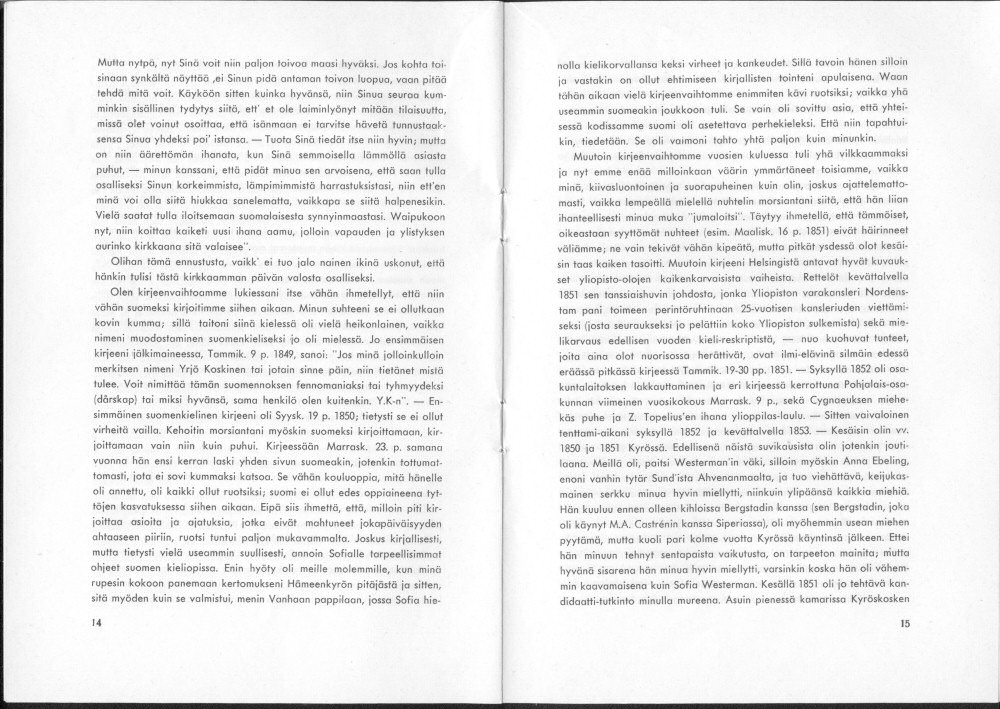 Sukuviesti 25, sivut 14 ja 15