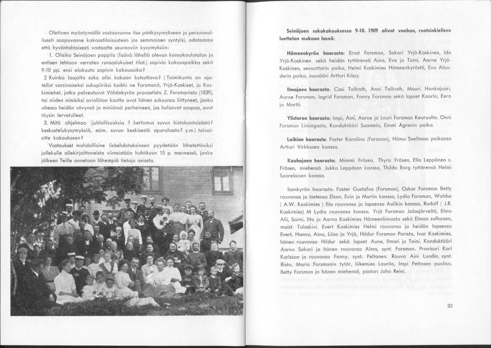 Sukuviesti 25, sivut 22 ja 23