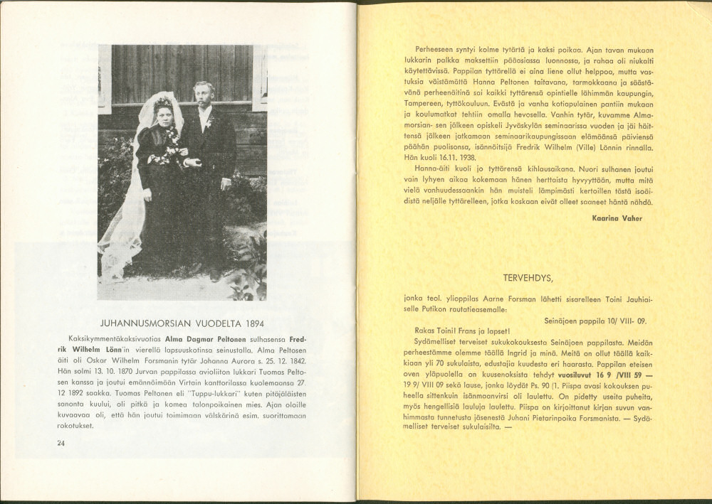 Sukuviesti 25, sivut 24 ja 25