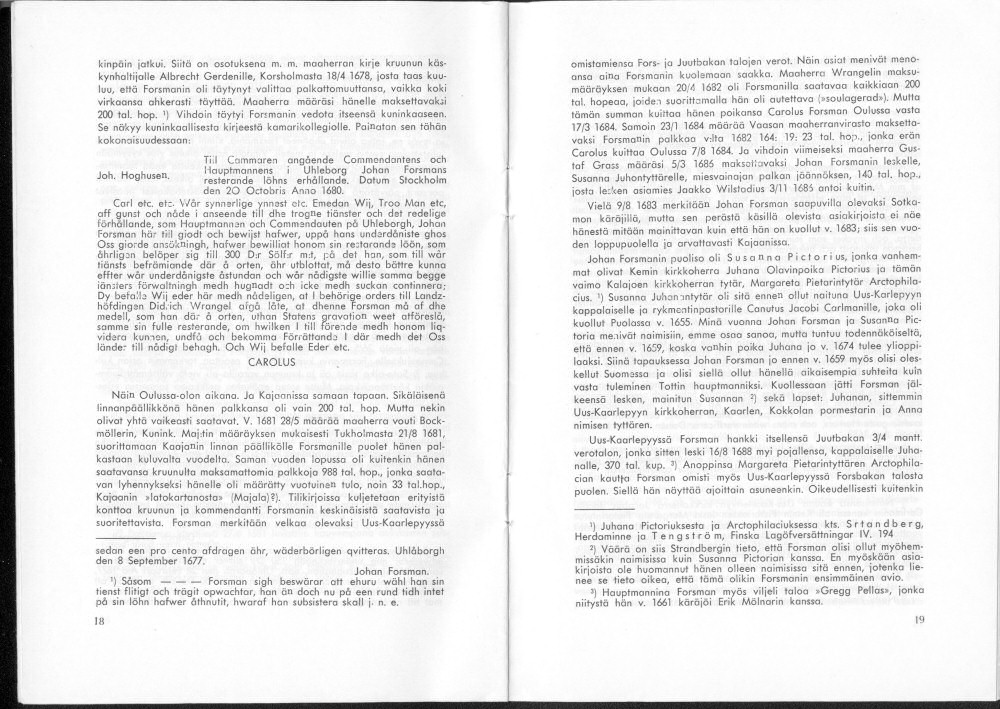 Sukuviesti 26, sivut 18 ja 19