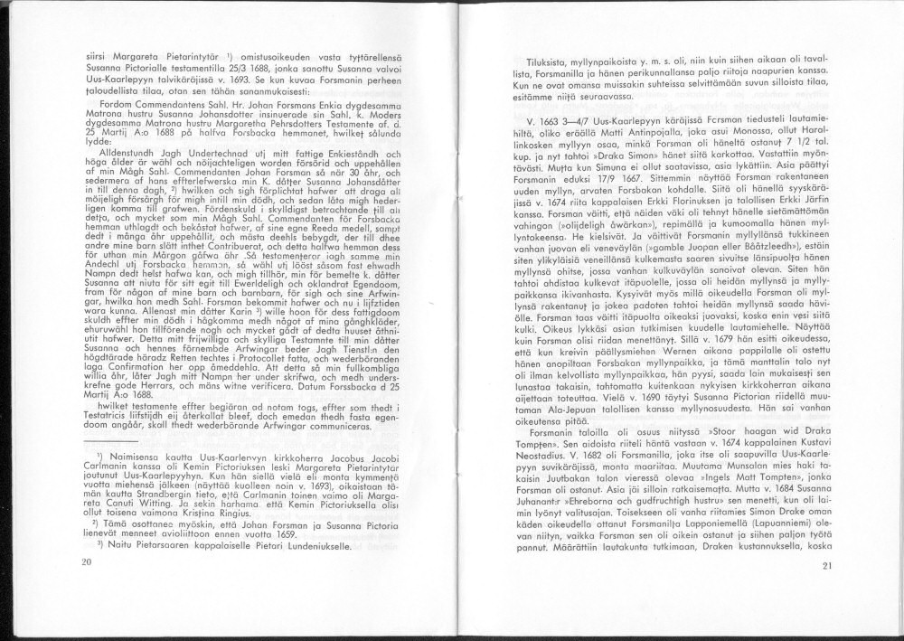 Sukuviesti 26, sivut 20 ja 21