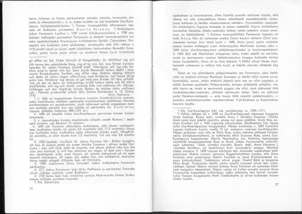 Sukuviesti 26, sivut 26 ja 27