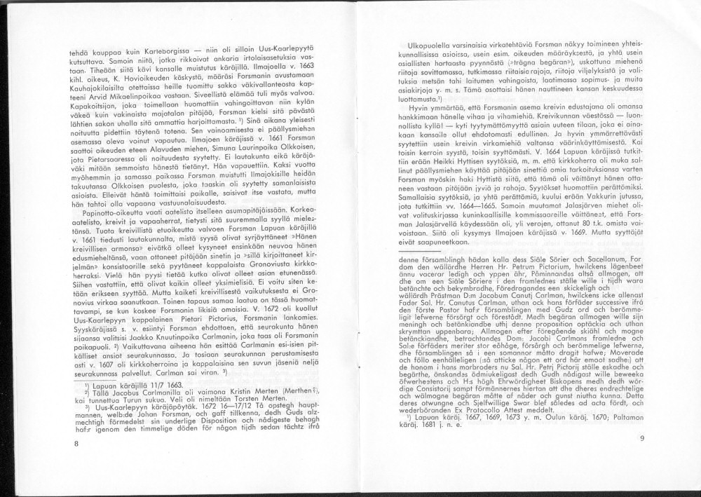 Sukuviesti 26, sivut 8 ja 9