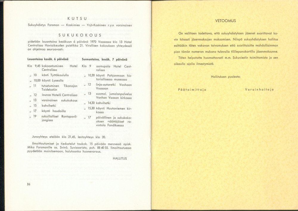 Sukuviesti 27, sivut 16 ja 17