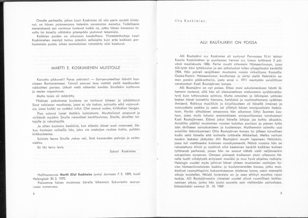 Sukuviesti 27, sivut 4 ja 5