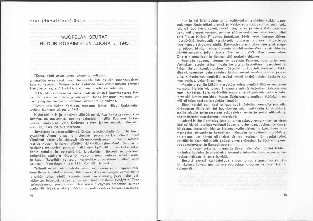 Sukuviesti 28, sivut 14 ja 15