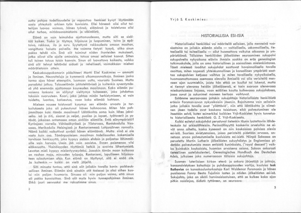 Sukuviesti 28, sivut 2 ja 3